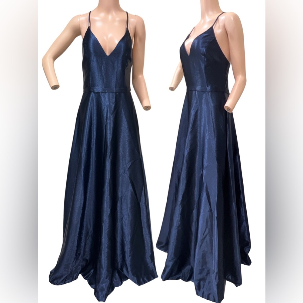Dupioni Surplice Fit-And-Flare Dress